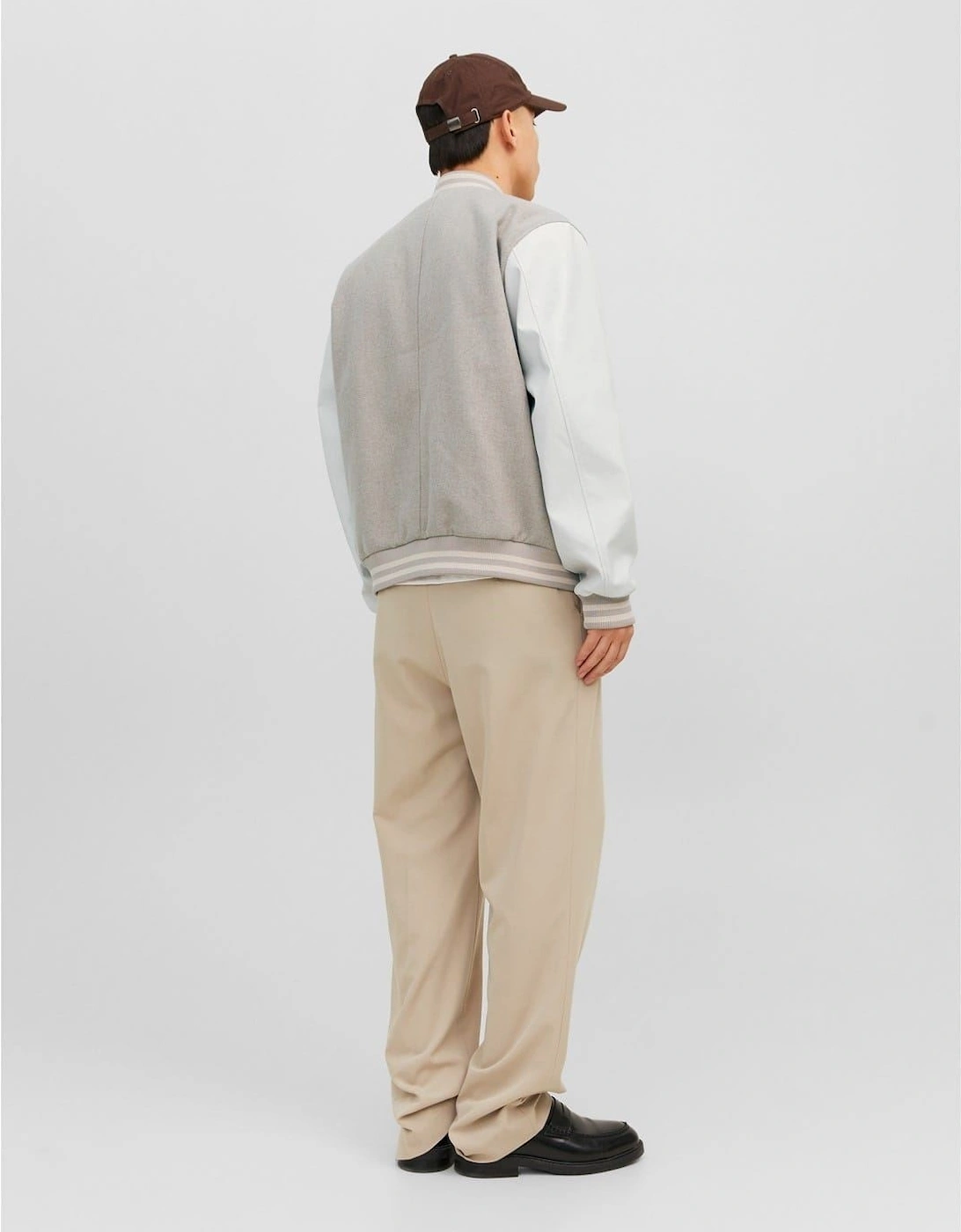 College Wool Blend Short Bomber Jacket