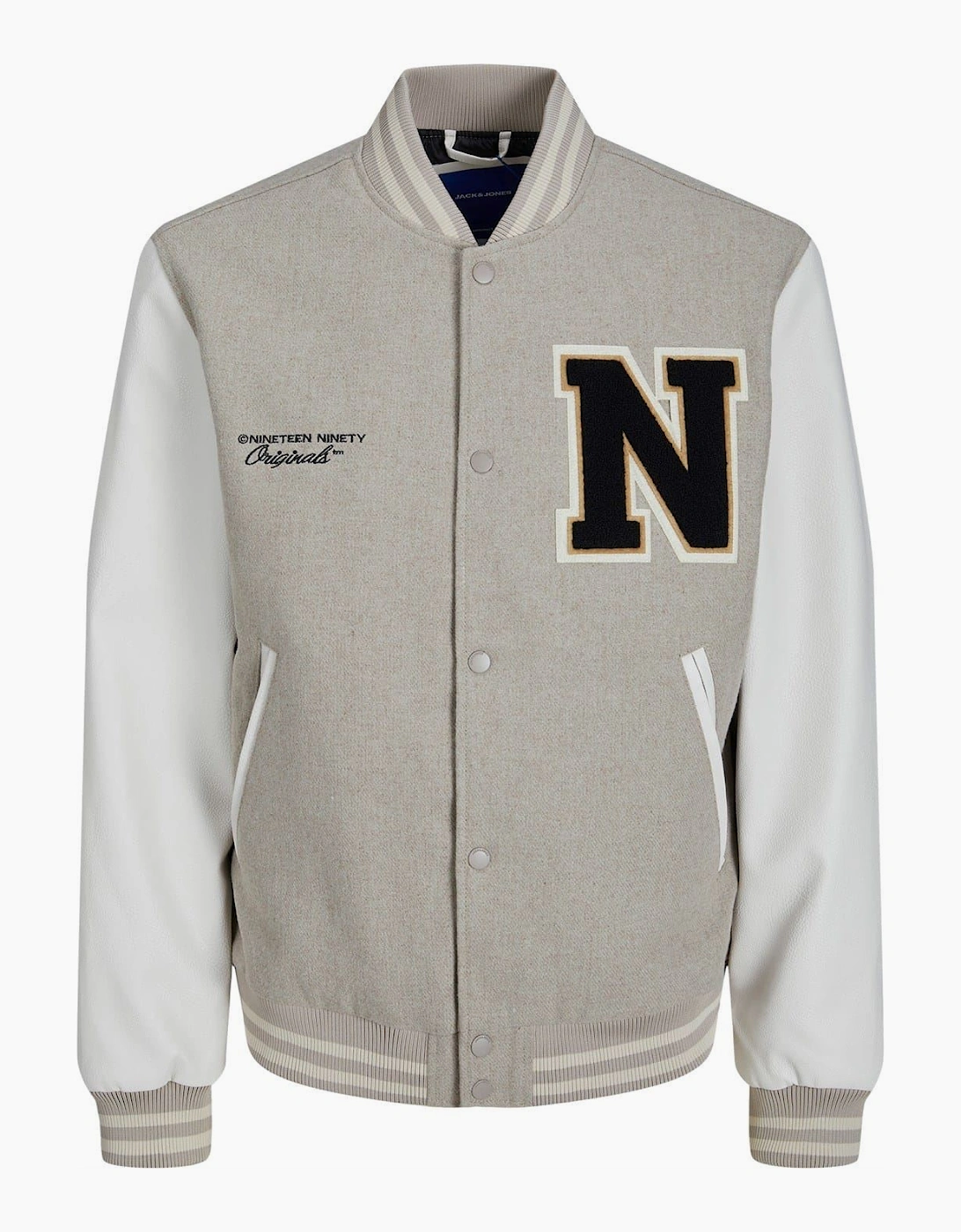College Wool Blend Short Bomber Jacket