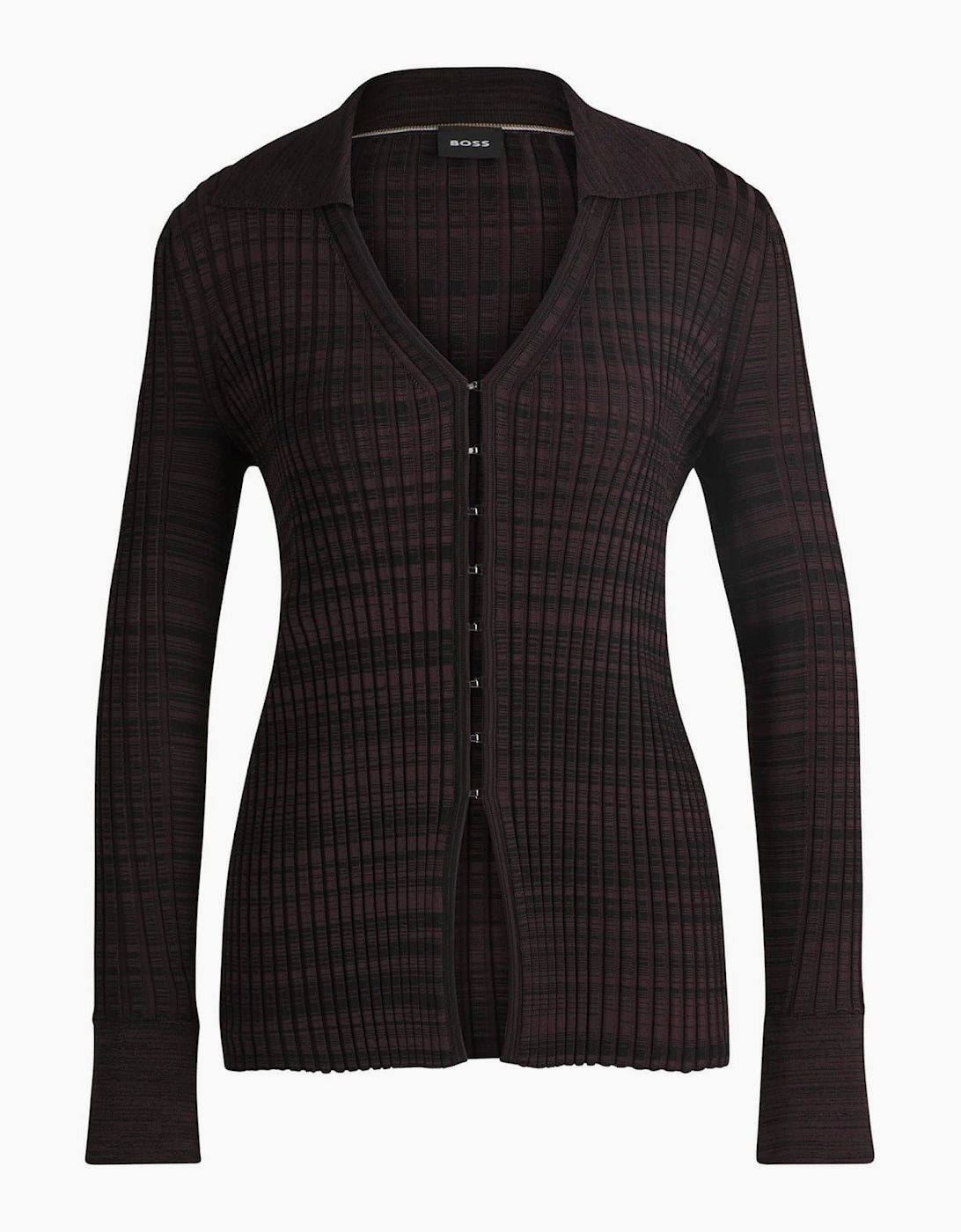 V-Neck Shirt Collar Long Sleeve Sweater, 2 of 1