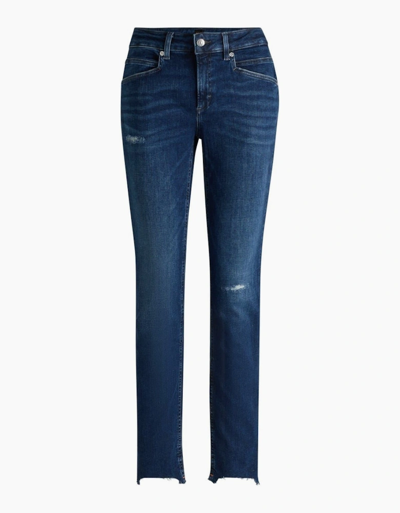 Distressed Slim Fit Five Pocket Jeans