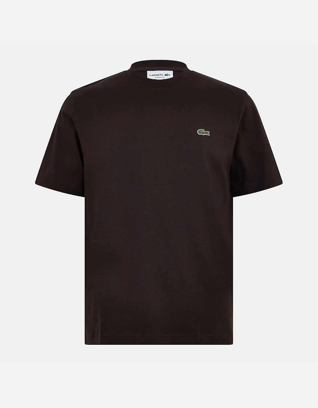 Lacoste Men's Black Crocodile Logo Print Crew Neck Short Sleeve T-Shirt  36 S