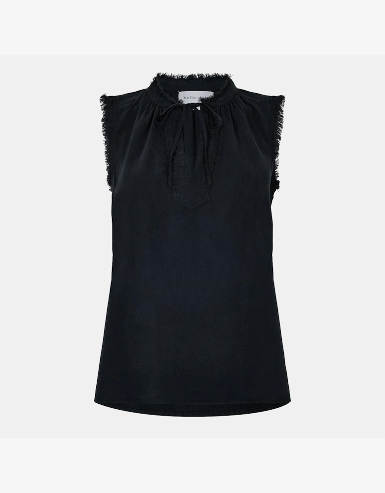 Sleeveless Frayed Top