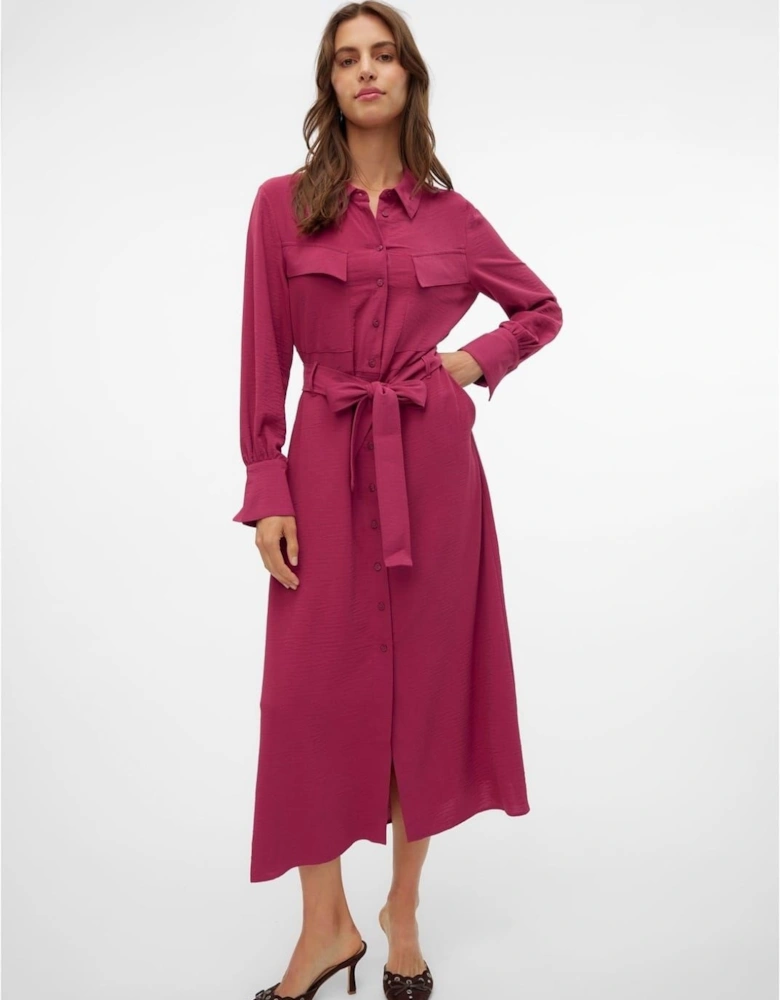 Olla Collared Neck Midi Dress