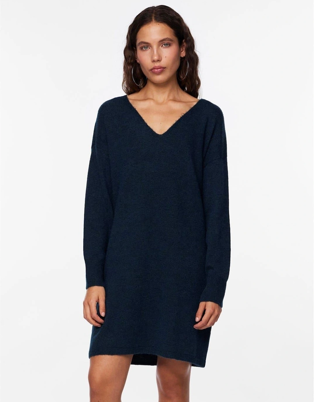 Knit Turtleneck Midi Sweater Dress