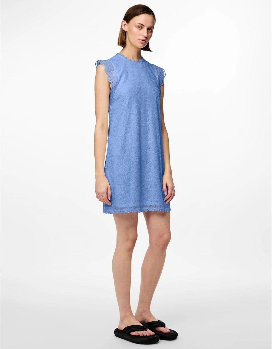 Kni High Neck Mini A-Line Dress