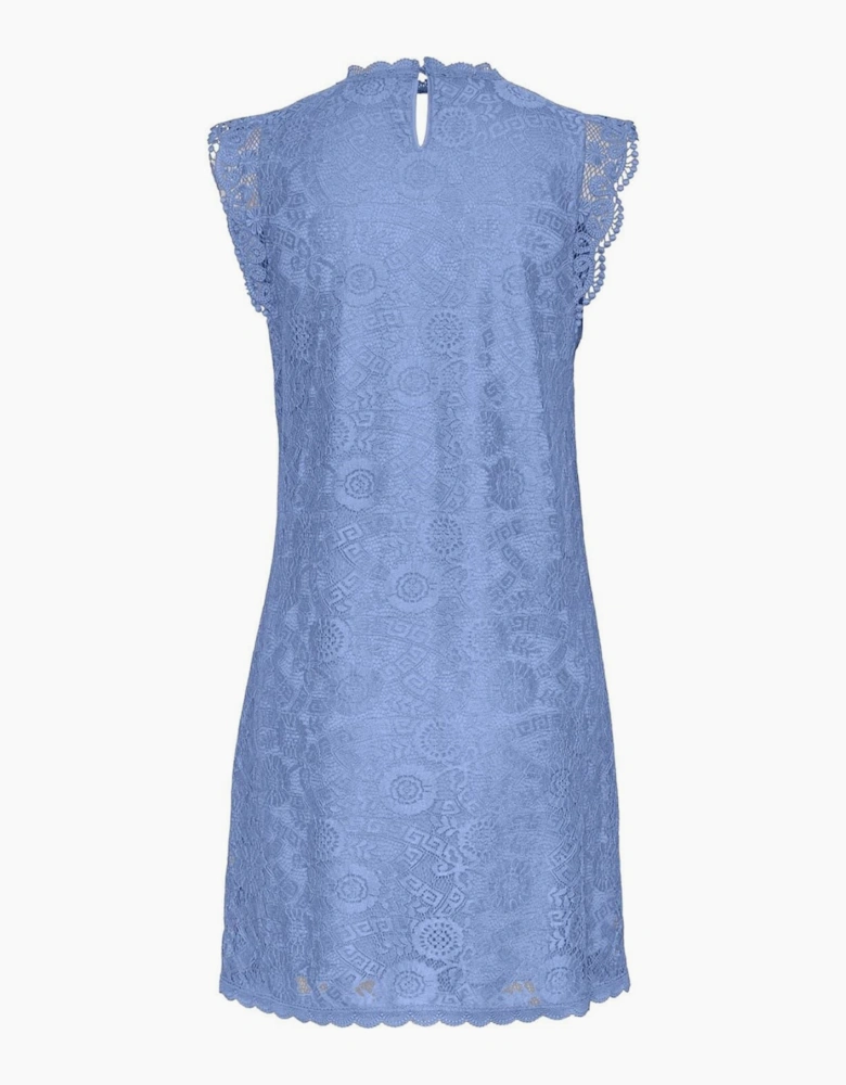 Kni High Neck Mini A-Line Dress