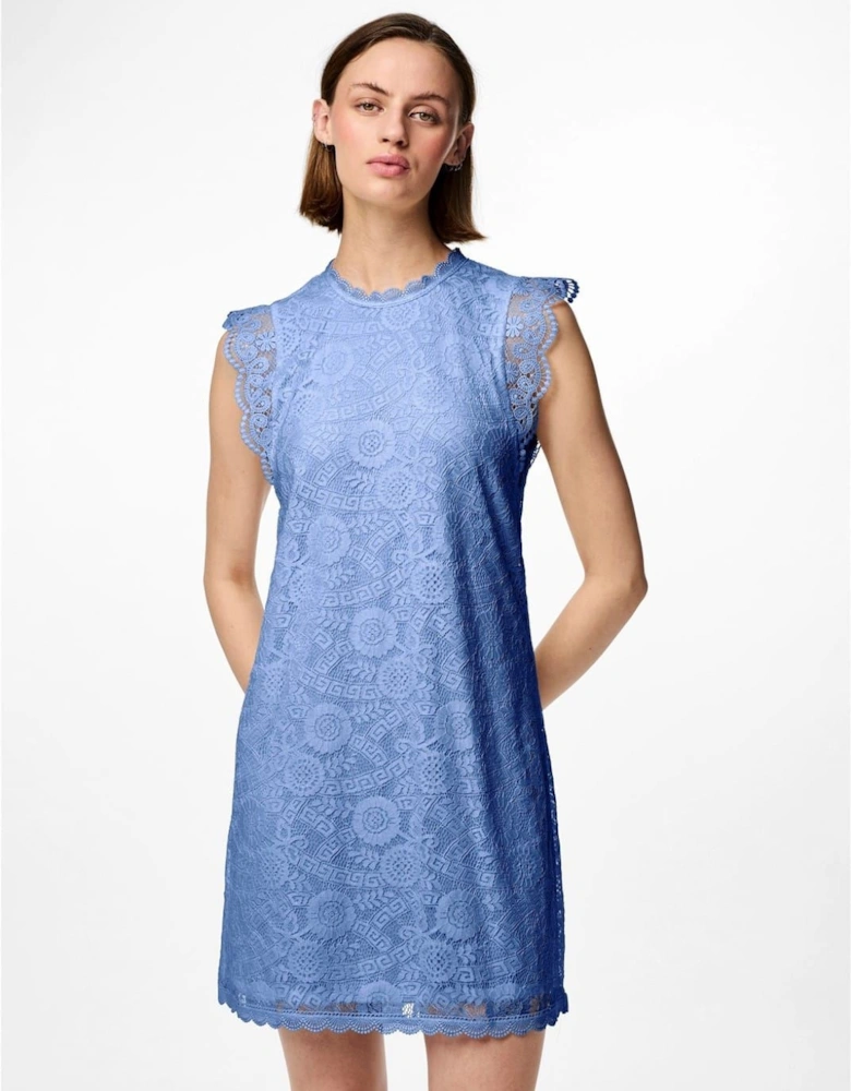 Kni High Neck Mini A-Line Dress