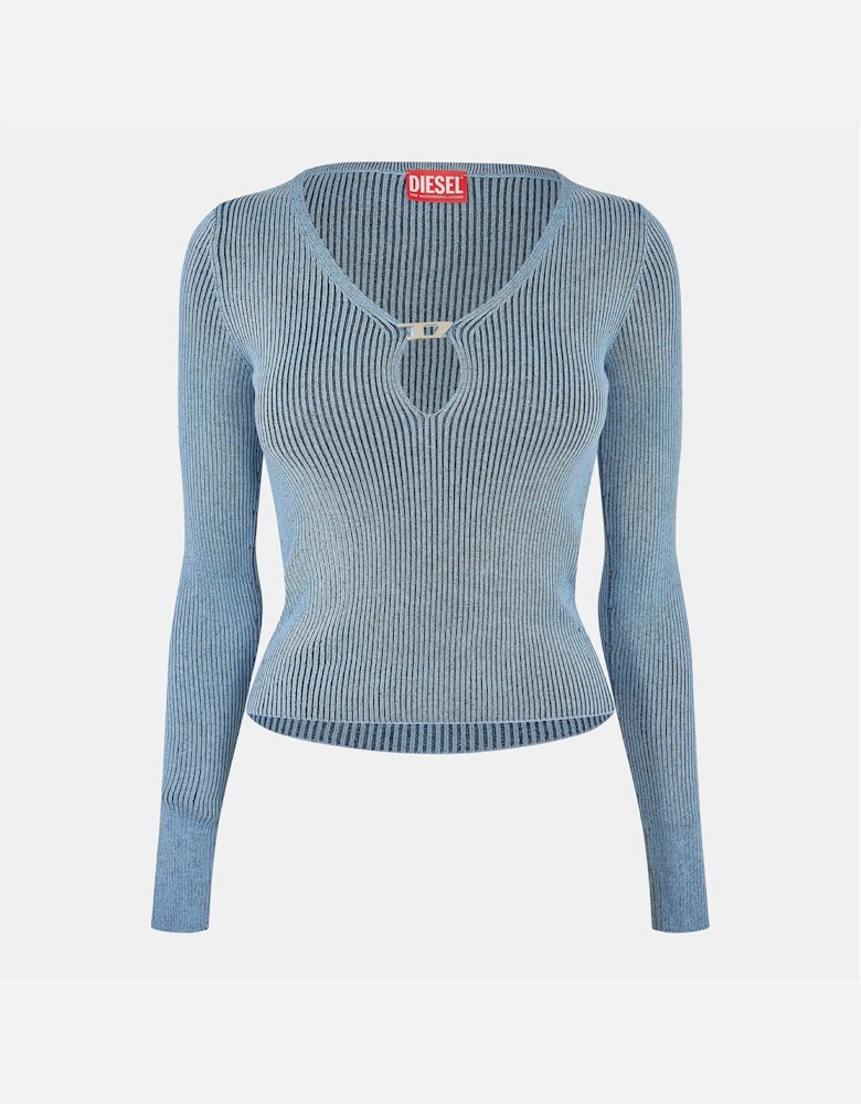 Terry Cropped V Neck Slim Fit Sweater