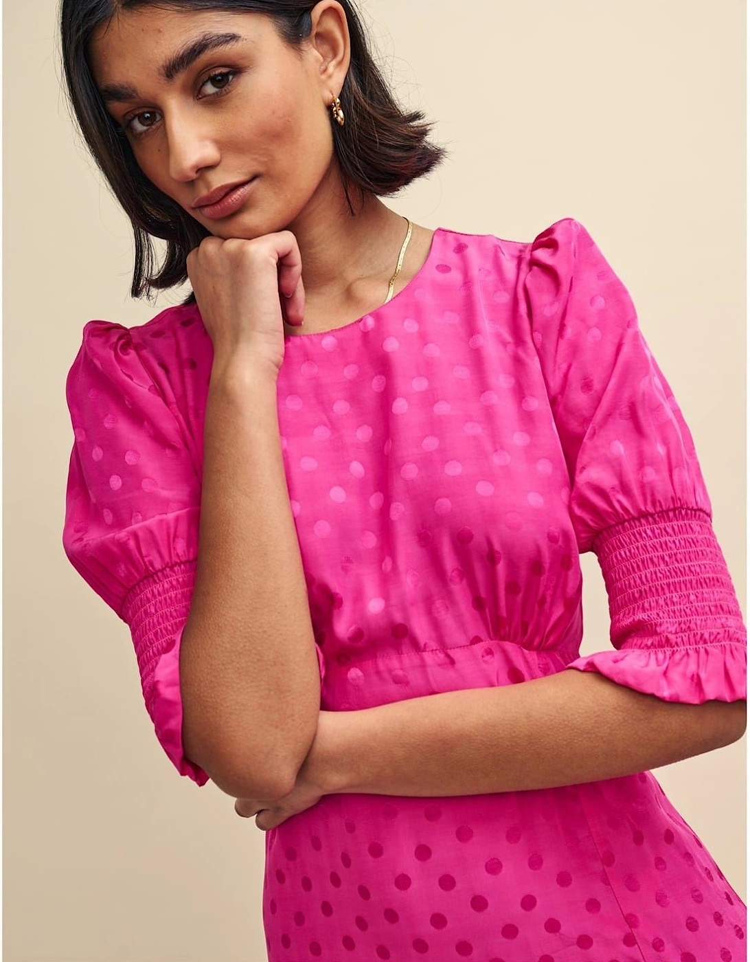Luna Midi Dress Crew neck