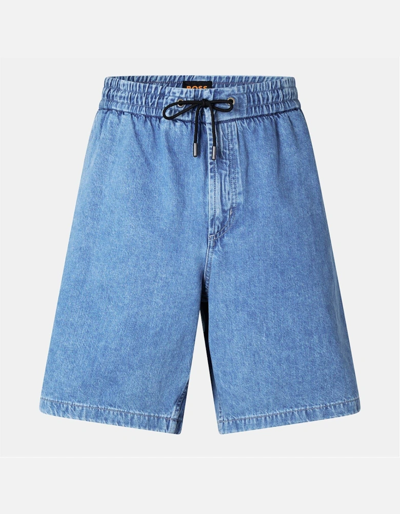 Denim Bermuda Shorts with Metal Drawcord