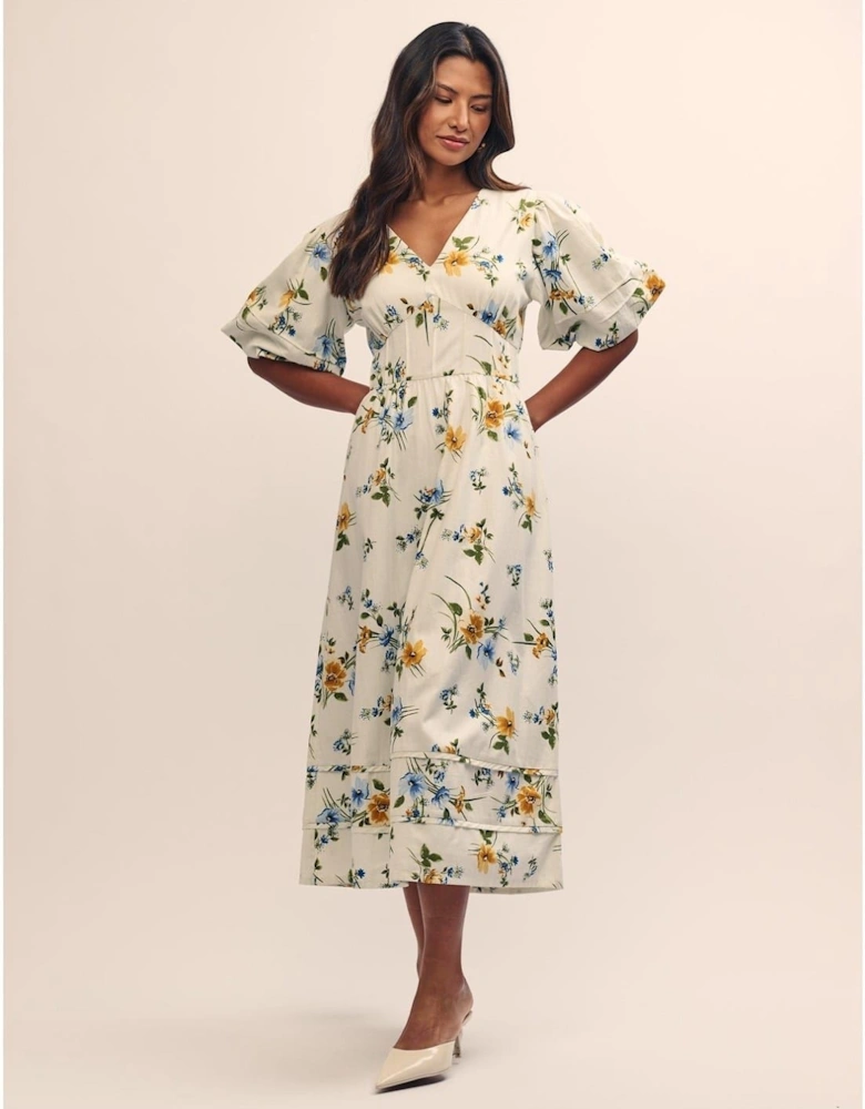 Clover V-Neck Midi Dress