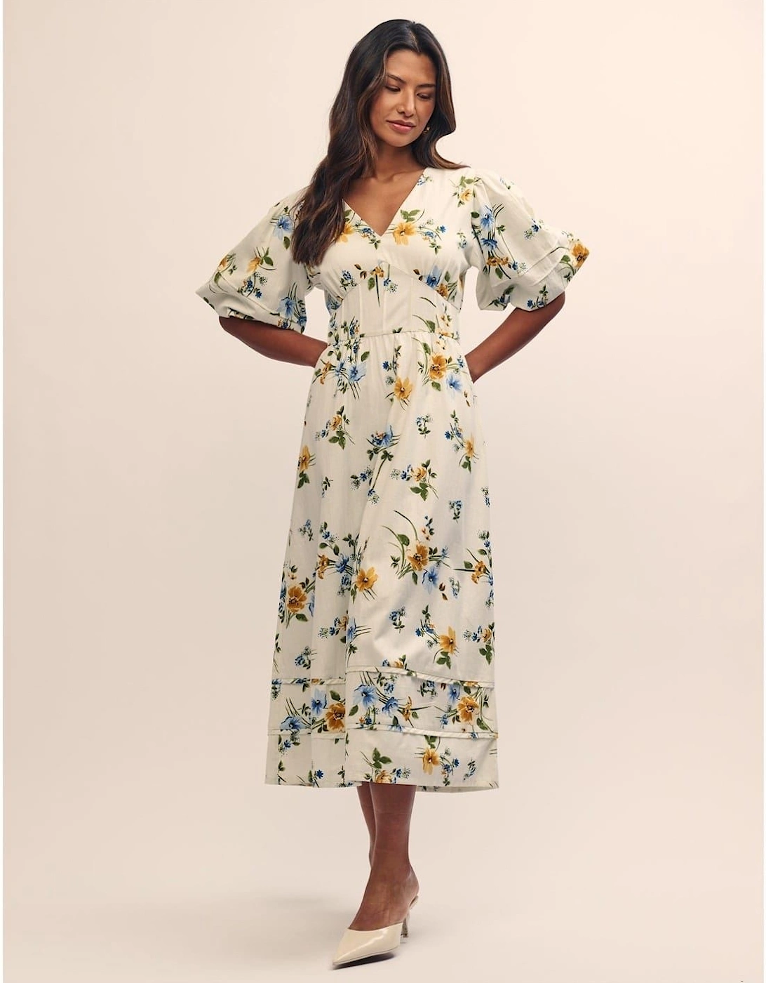 Clover V-Neck Midi Dress