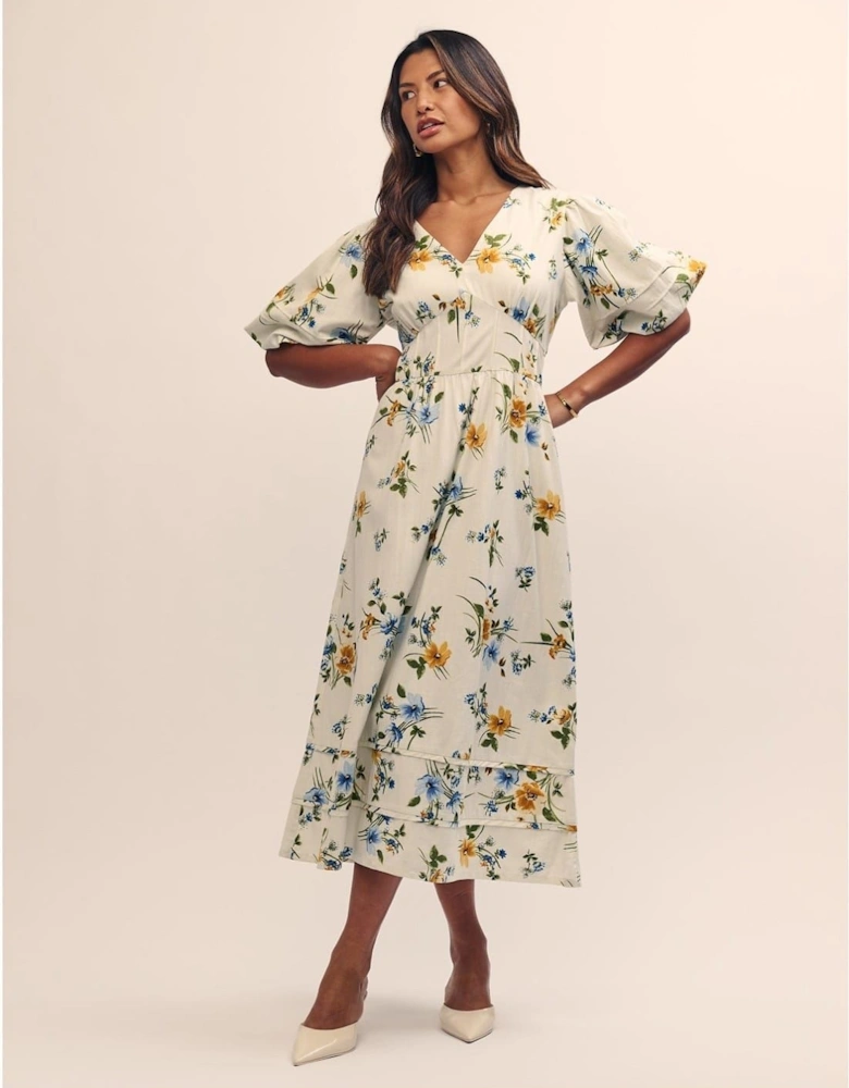 Clover V-Neck Midi Dress