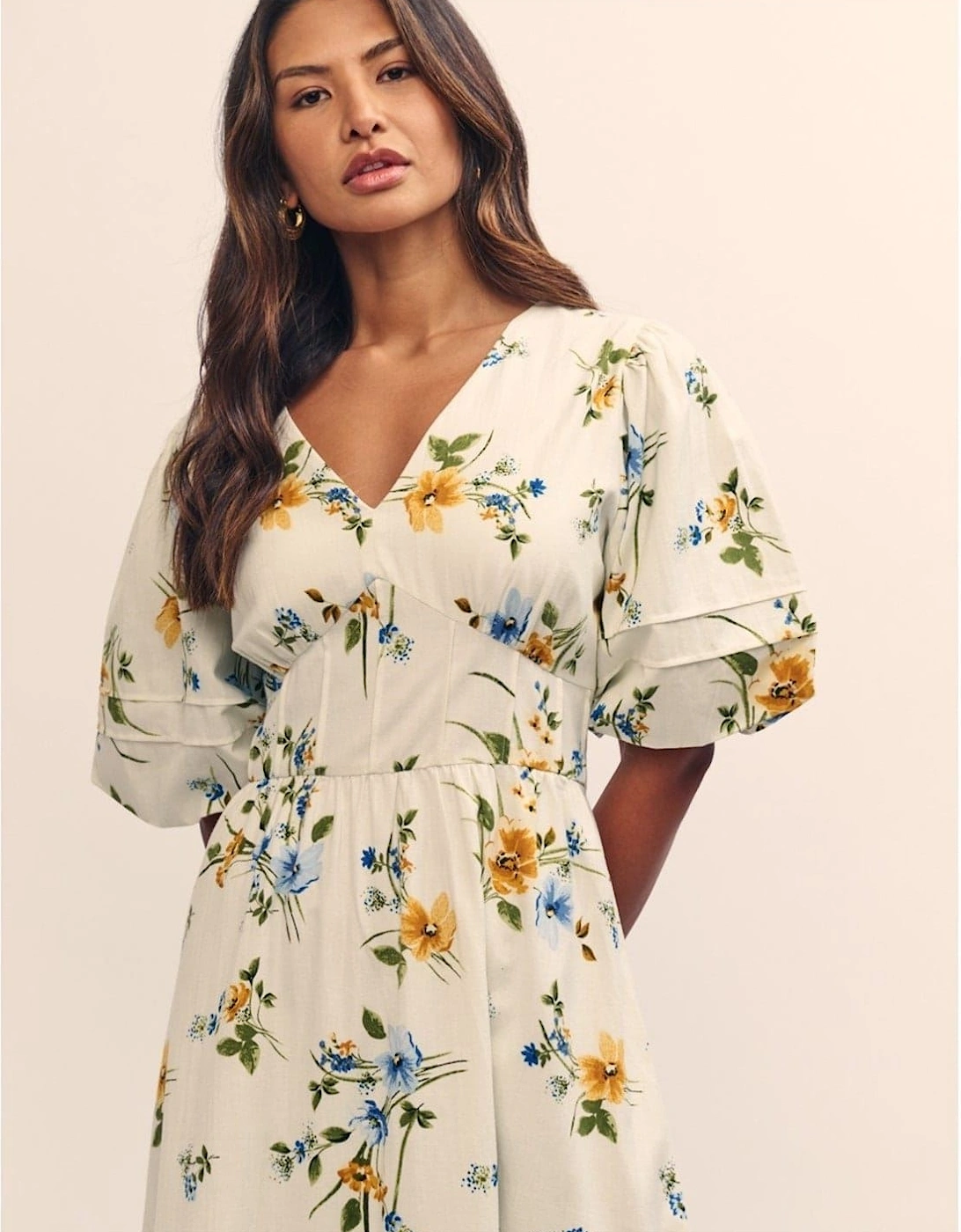 Clover V-Neck Midi Dress