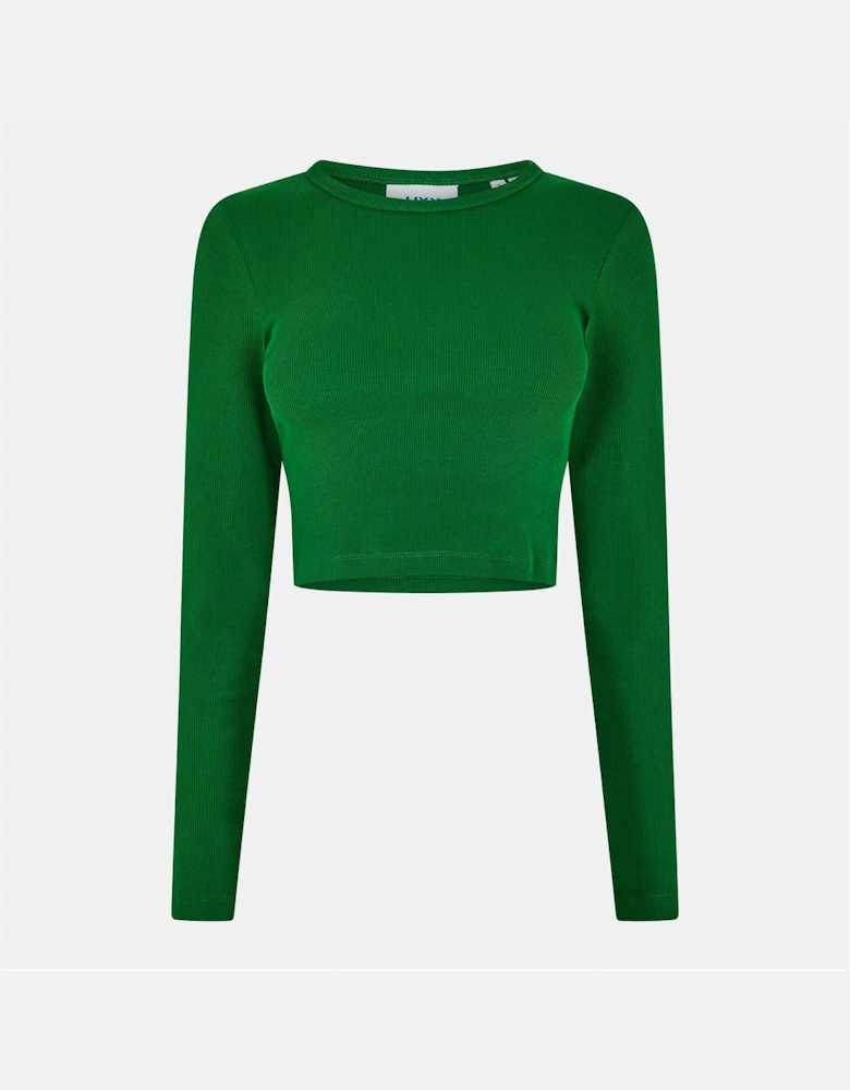 Feline Slim Fit Cropped Long Sleeve T-Shirt