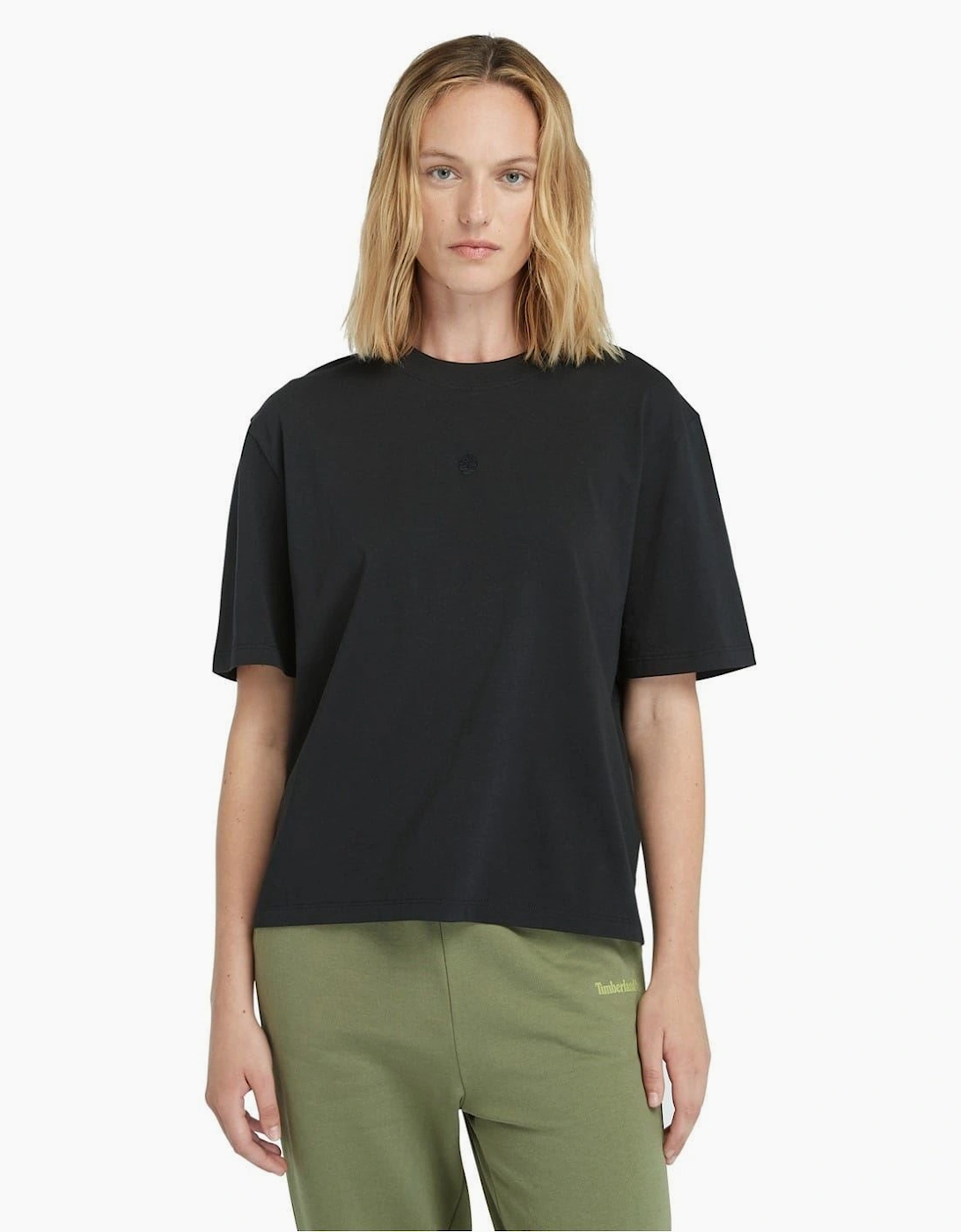 Cropped Crew Neck Relaxed Fit T-Shirt