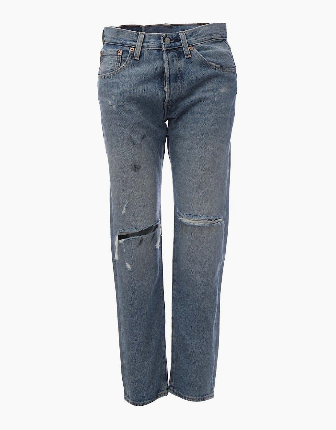 501 Distressed Crop Jeans