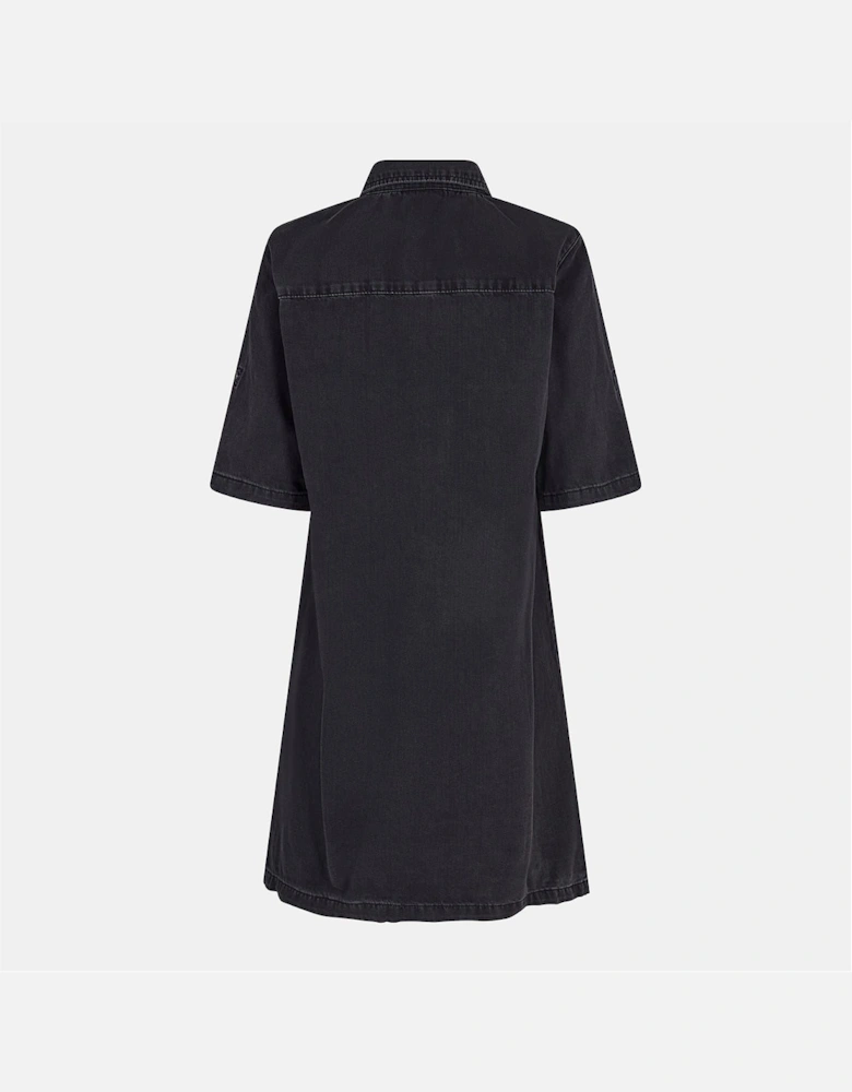 Short Sleeve Mini Denim Shirt Dress