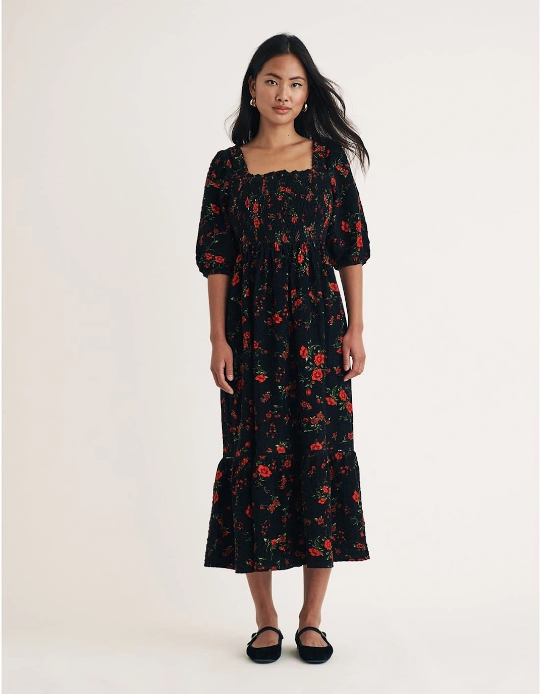 Elsa Square Neck Midi Dress