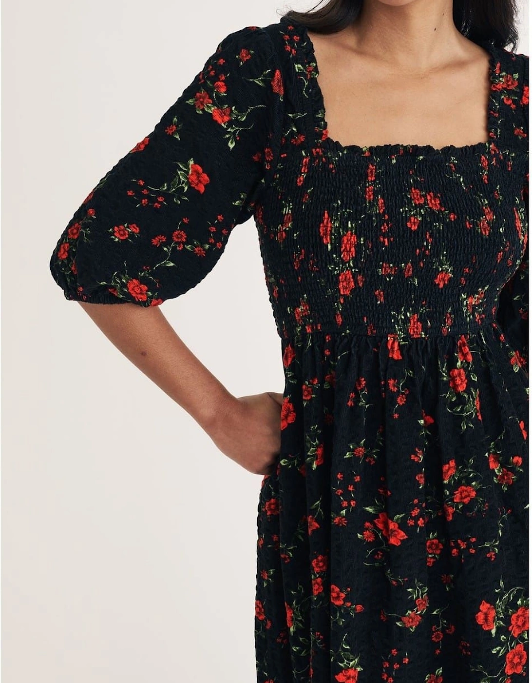 Elsa Square Neck Midi Dress