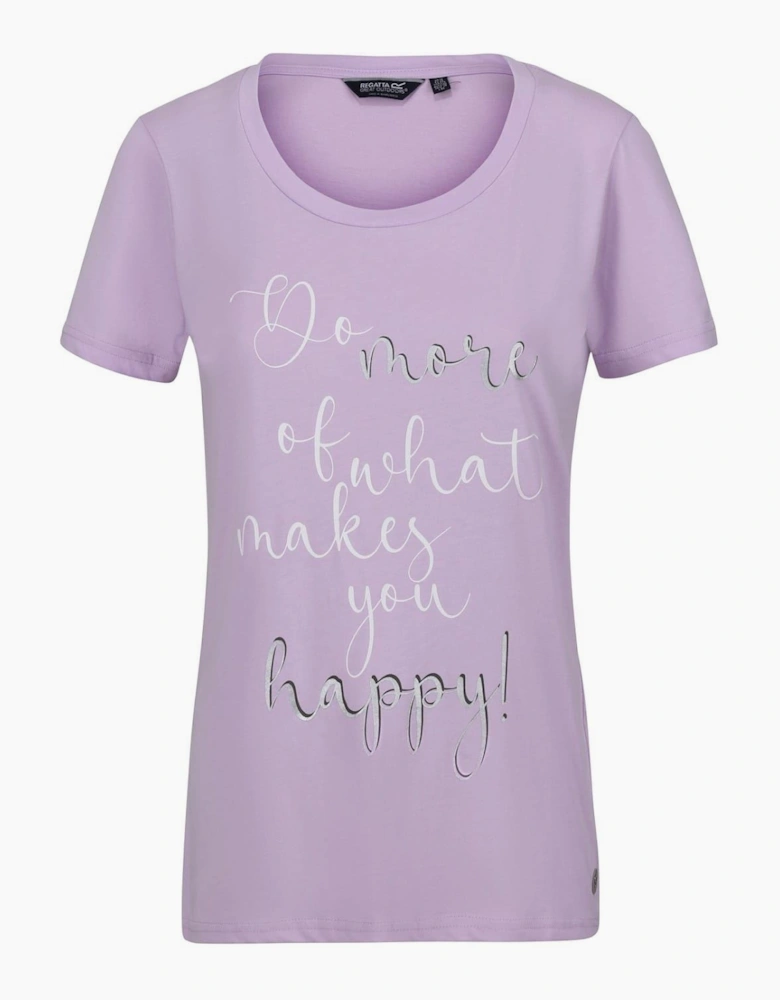Scoop Neck Lettering Regular Fit T-Shirt