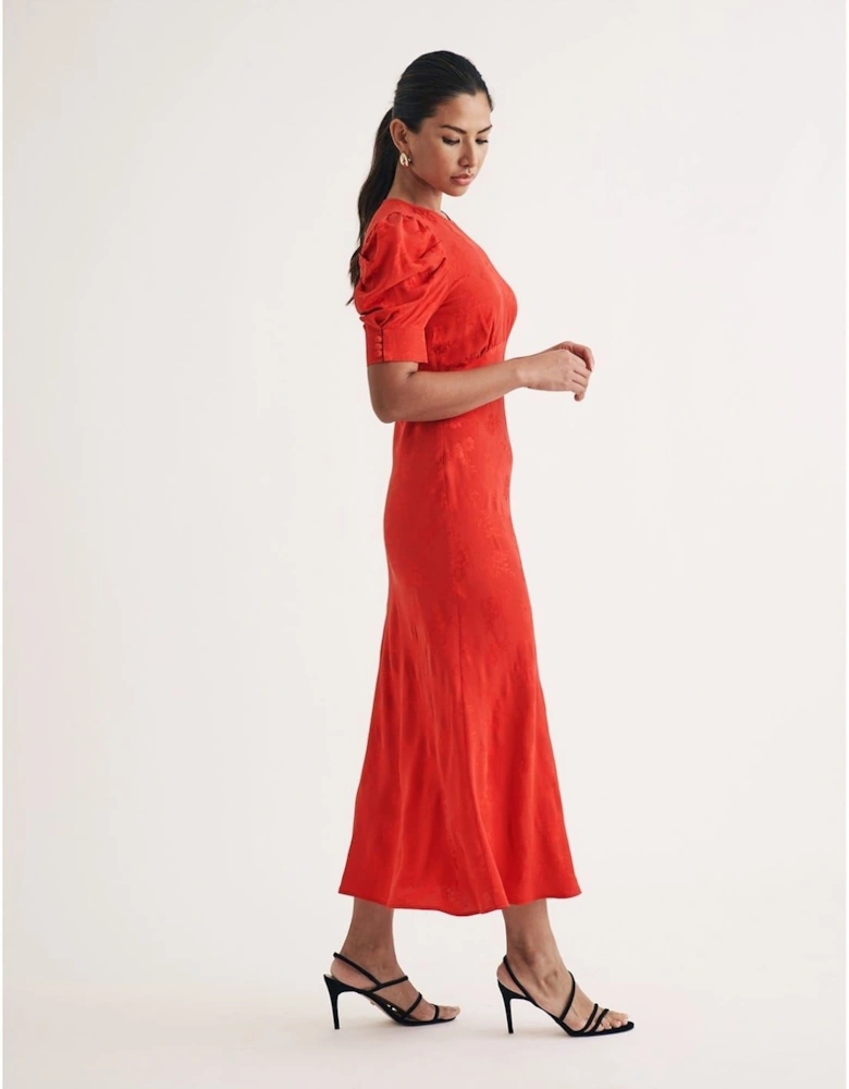 Moira Crew Neck Midi A-Line Dress