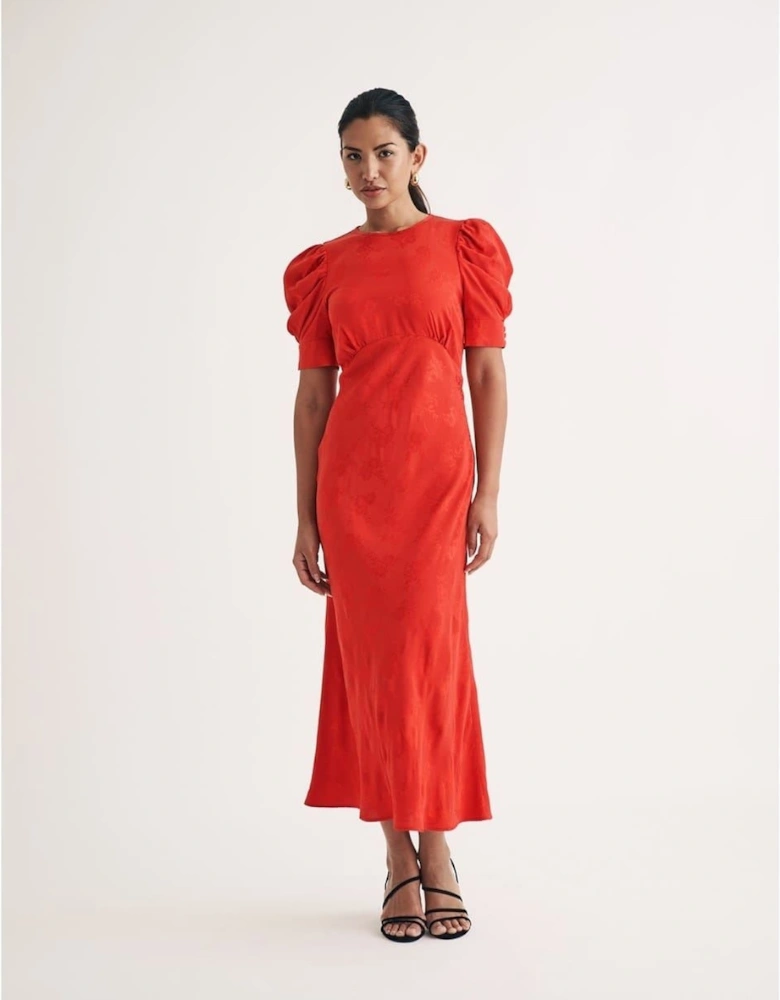 Moira Crew Neck Midi A-Line Dress