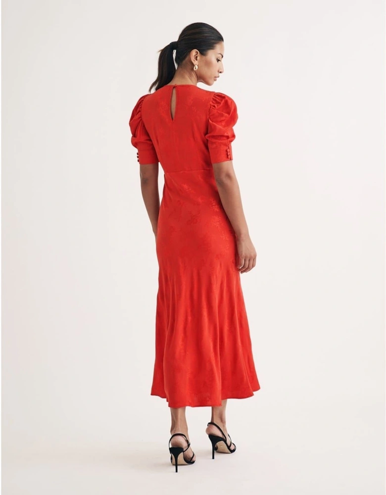 Moira Crew Neck Midi A-Line Dress
