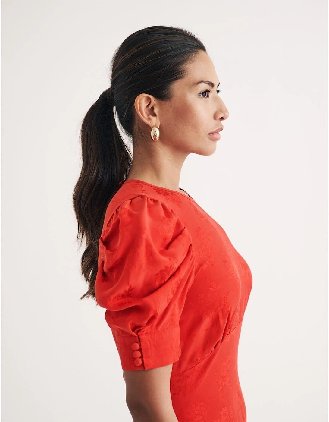 Moira Crew Neck Midi A-Line Dress