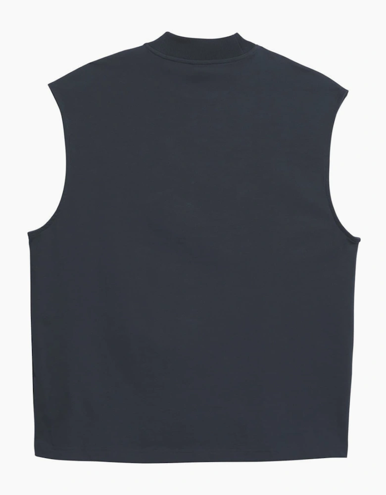 Adi Printed Logo Mock Neck Sleeveless Box Tank