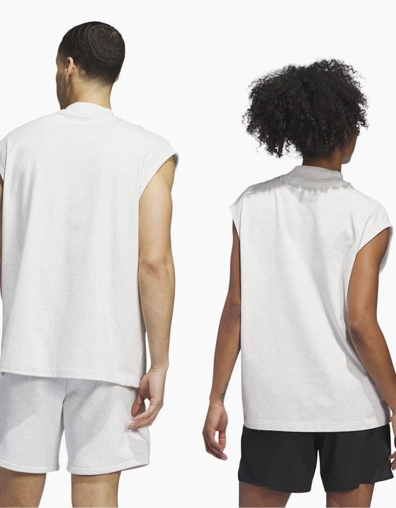 Adi Printed Logo Mock Neck Sleeveless Box Tank