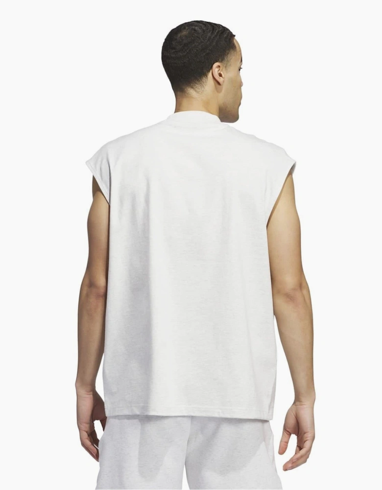 Adi Printed Logo Mock Neck Sleeveless Box Tank