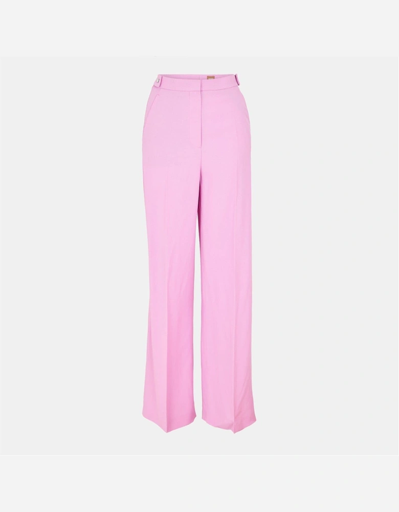 Tacilana Solid Patterned Wide Leg Trousers