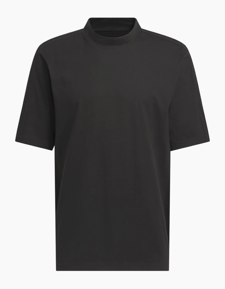 Mock Neck Band Collar Short Sleeve T-Shirt