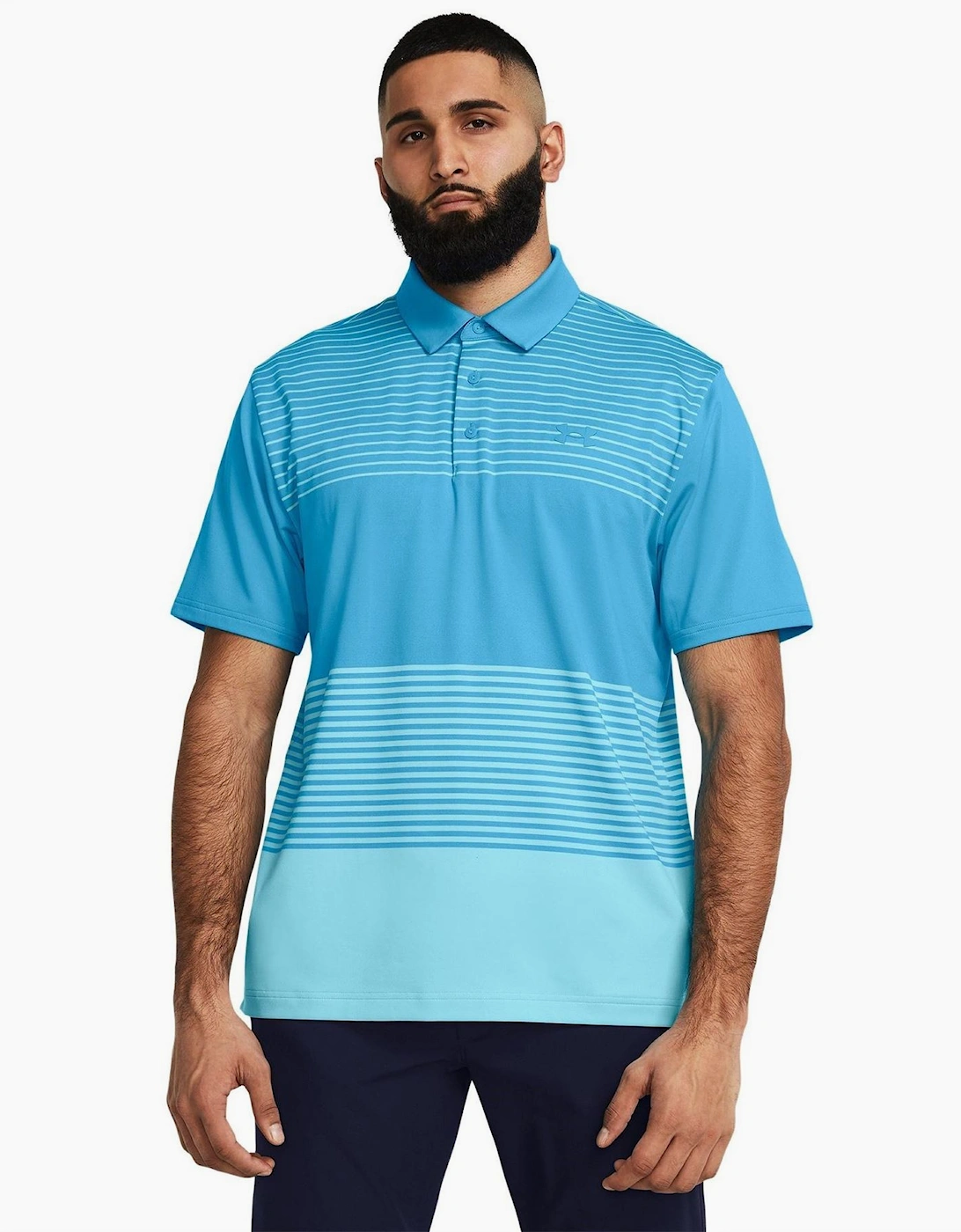 Stripe Short Sleeve Performance Polo Shirt