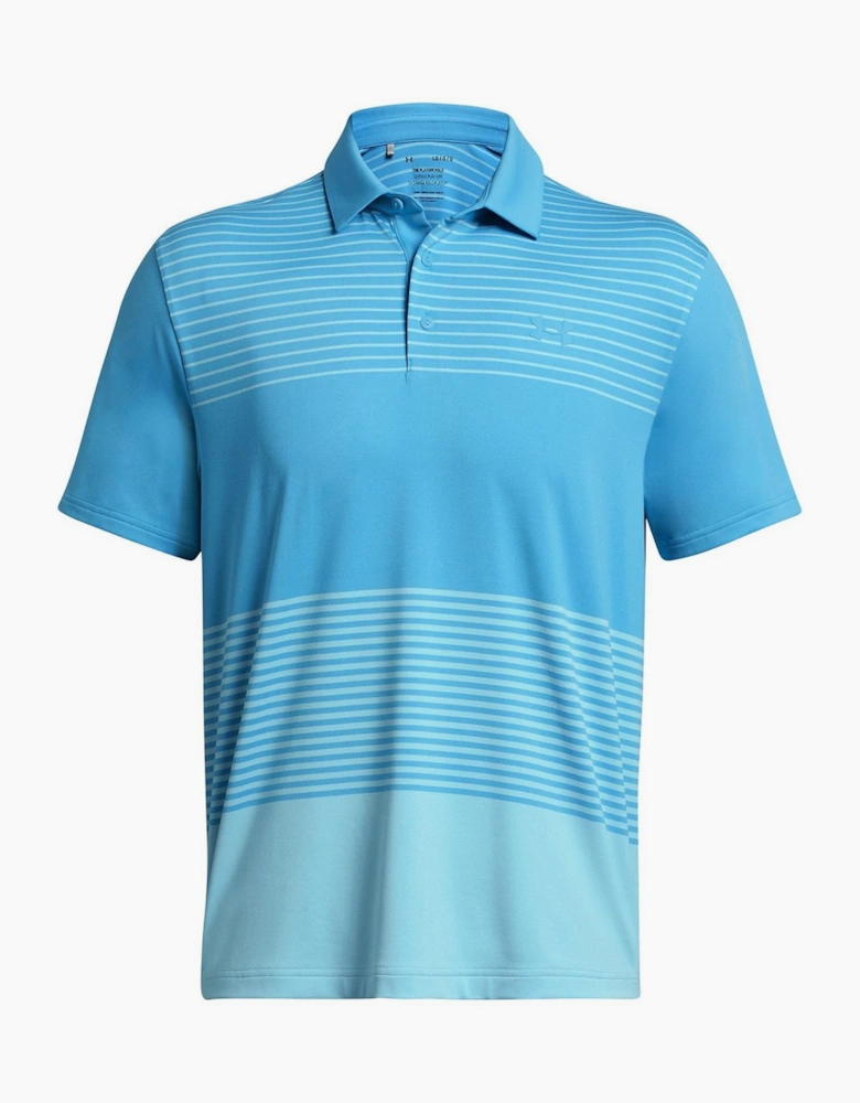 Stripe Short Sleeve Performance Polo Shirt