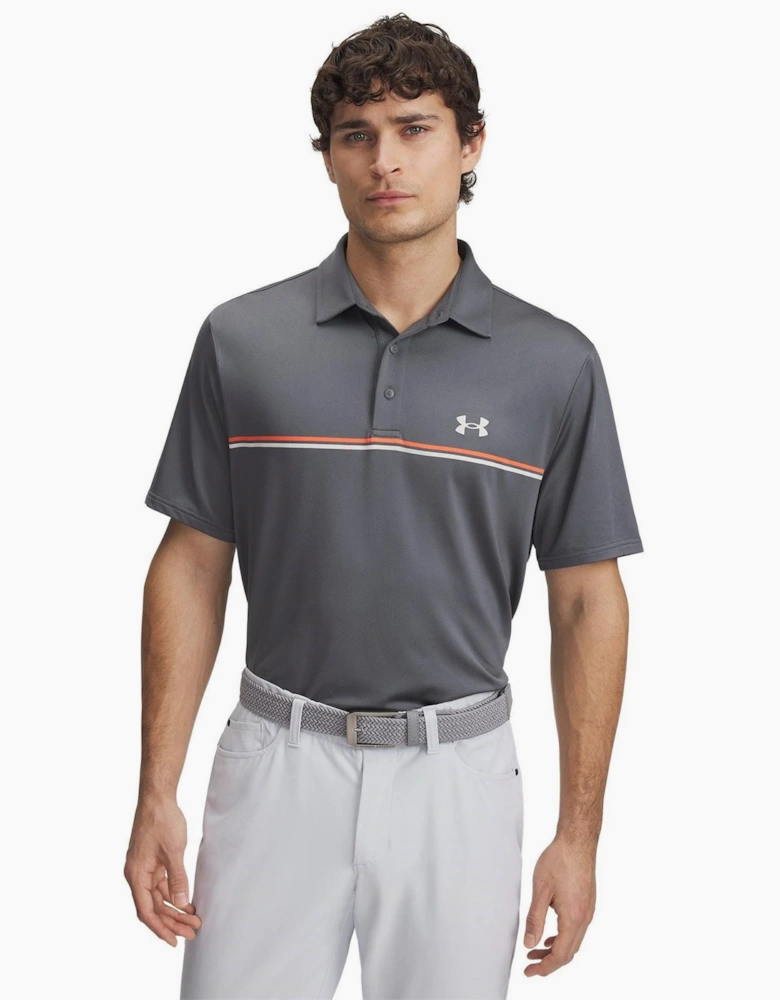 Stripe Short Sleeve Performance Polo Shirt