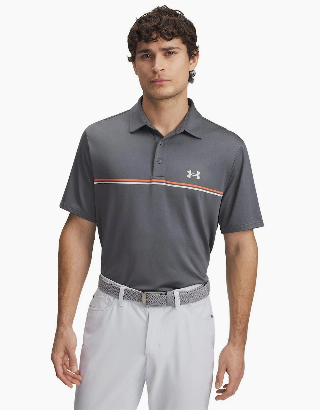 Stripe Short Sleeve Performance Polo Shirt