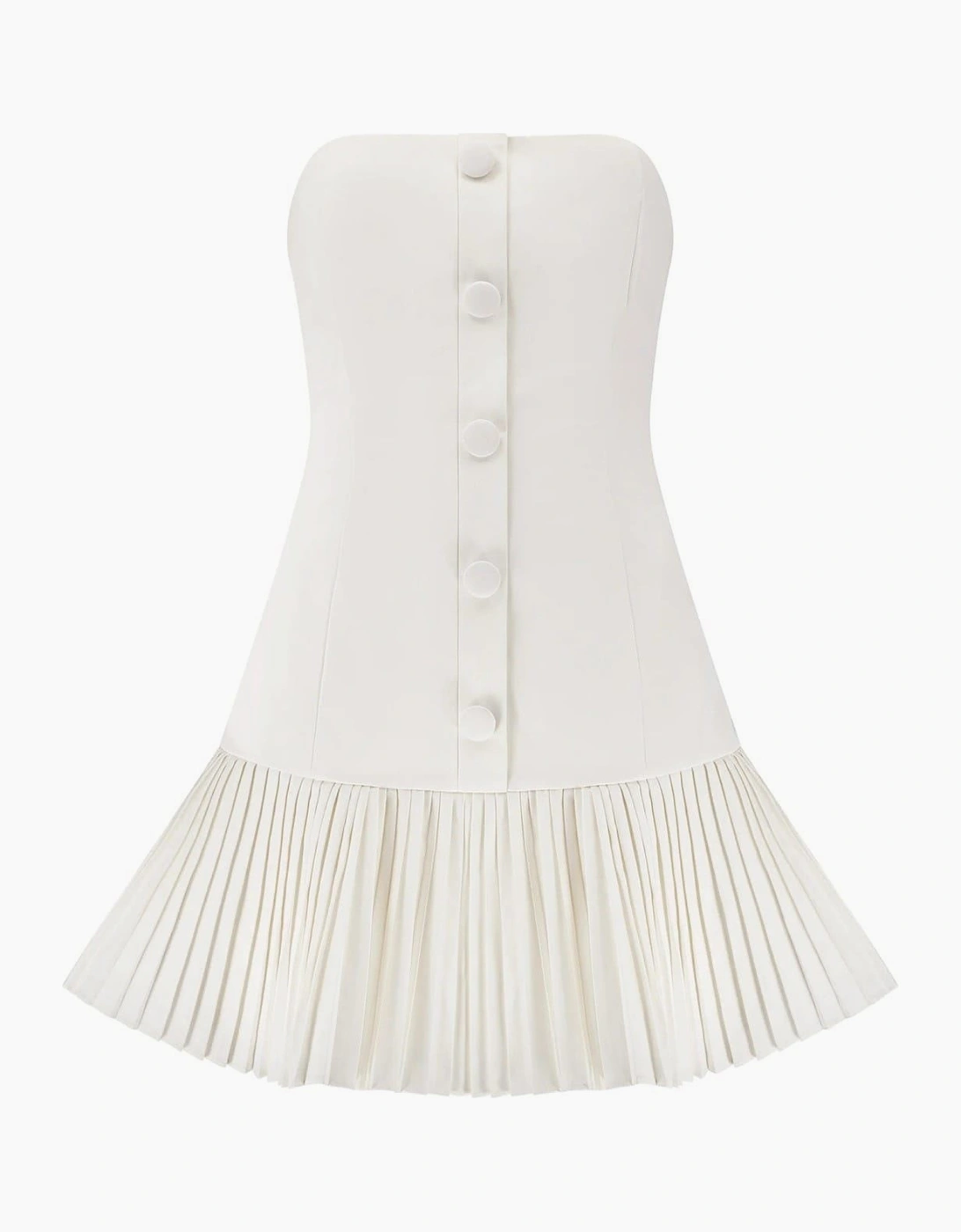 The Ultimate Muse Button Up Strapless Mini Dress