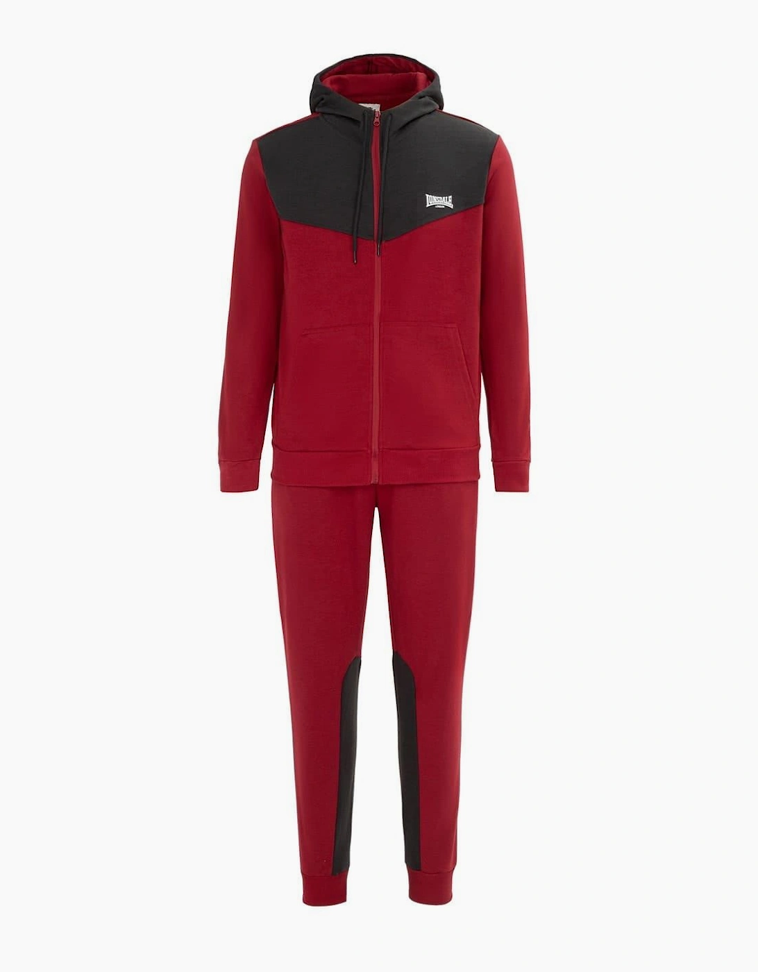 Lonsdale Men's Dark Red Grey Tracksuit - Size: Regular/36