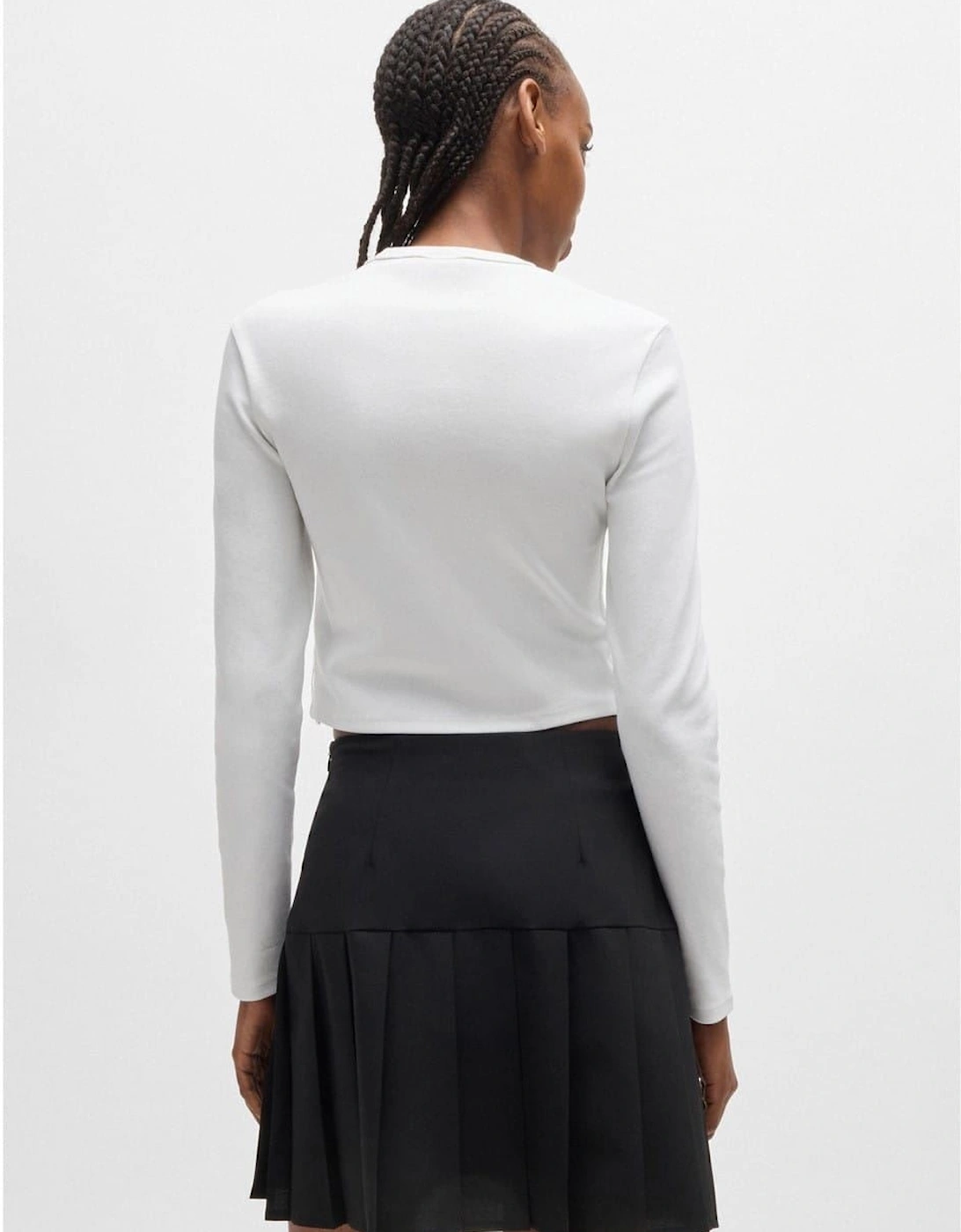 Cropped Slim Fit Long Sleeve T-Shirt