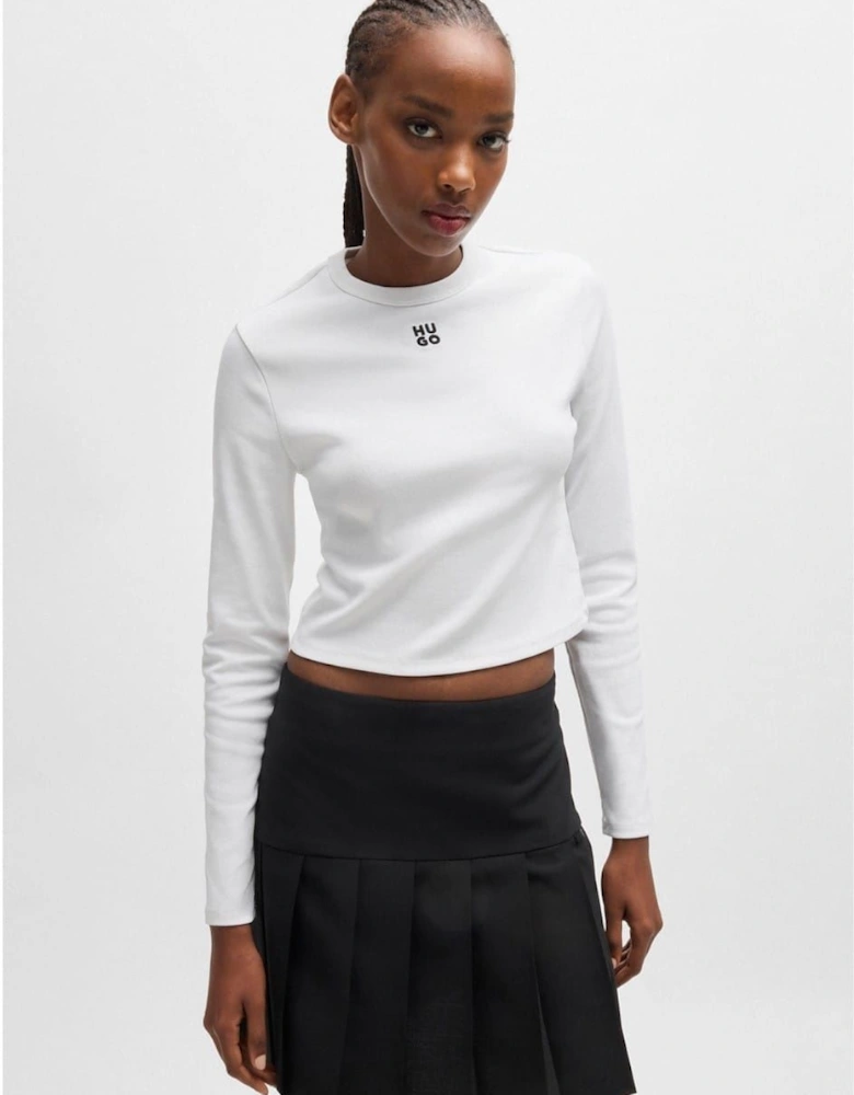 Cropped Slim Fit Long Sleeve T-Shirt