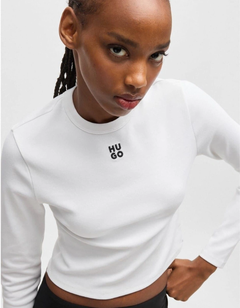 Cropped Slim Fit Long Sleeve T-Shirt