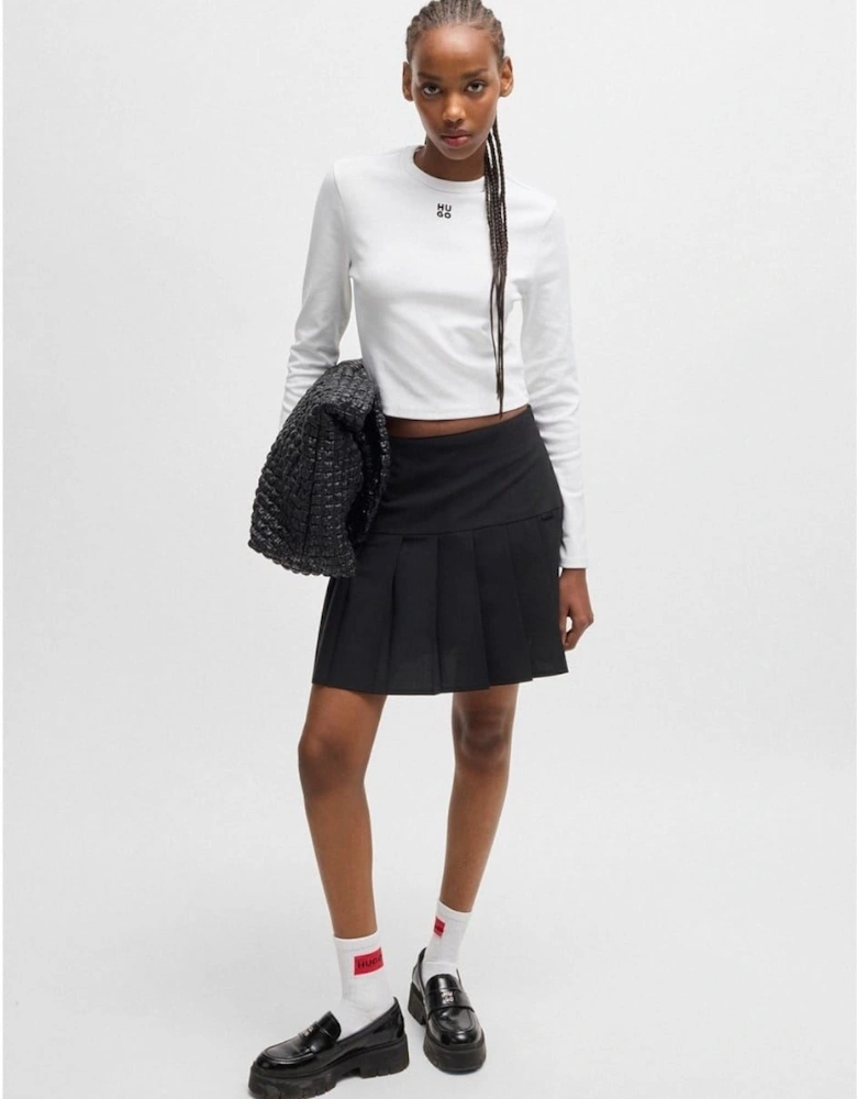 Cropped Slim Fit Long Sleeve T-Shirt