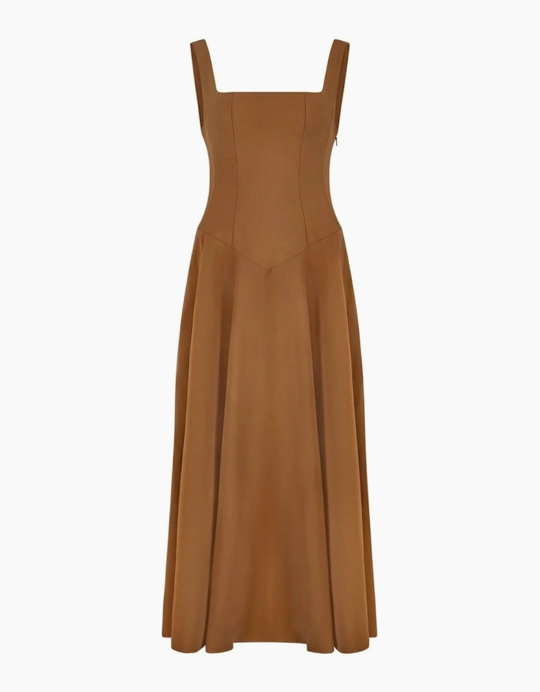 The Ultimate Muse Low Waist Square Neck Midi Dress