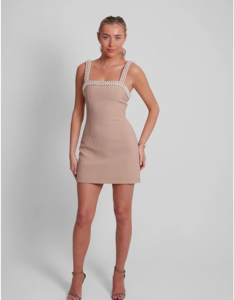 The Ultimate Muse Pearl Trim Mini Dress