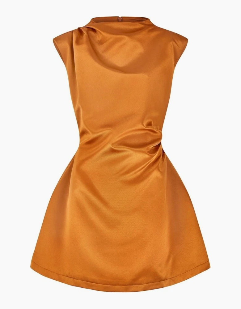 Om The Ultimate Muse Satin Straight Neck Mini Dress