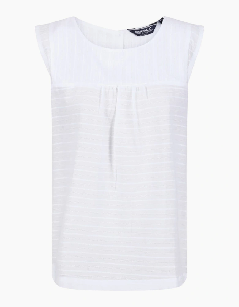 Jewel Neck Sleeveless Shell Blouse