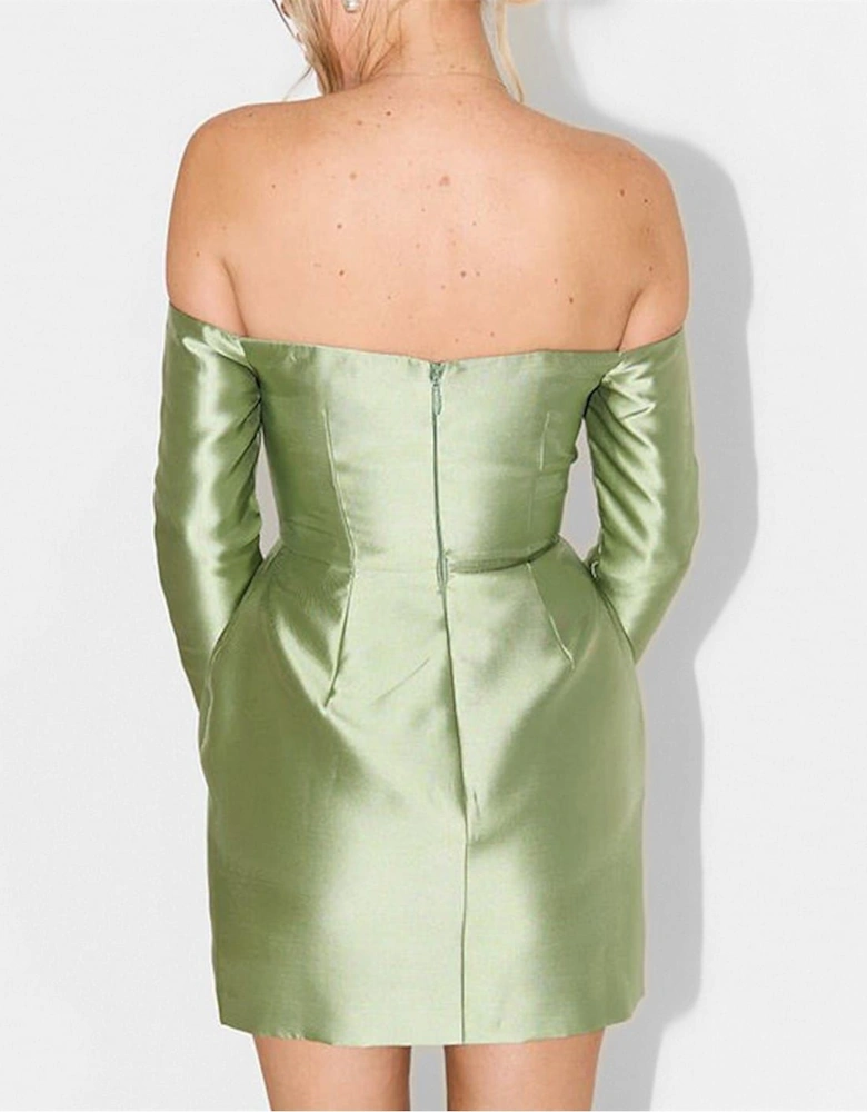 Om The Ultimate Muse Off-The-Shoulder Mini A-Line Dress