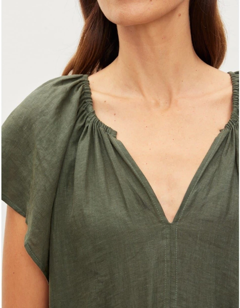 V-Neck Short Sleeve Shift Dress